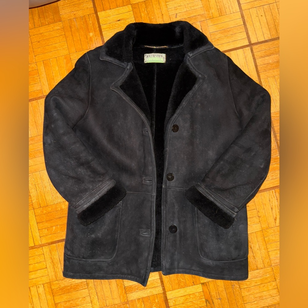 Luxurious Black Shearling Jacket As Is